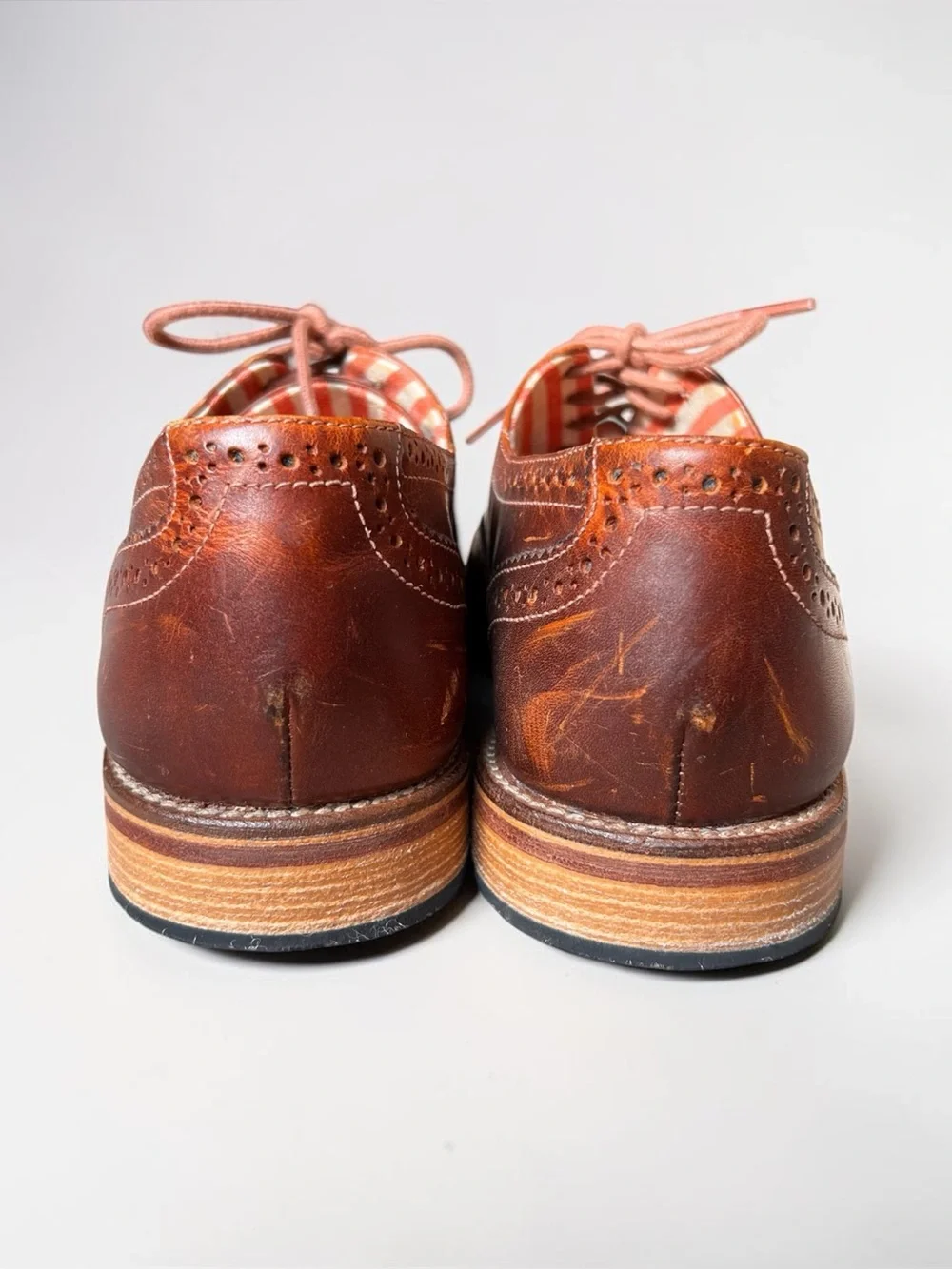 J Shoes Men’s Charlie Leather Wingtip Oxford Brogue Cap Toe Lace Up Shoes 9